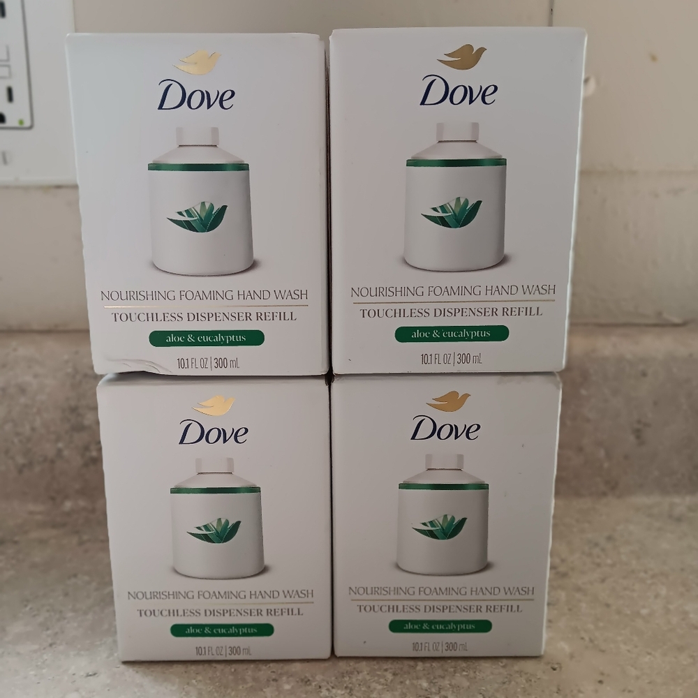 Dove Touchless Dispenser Refills Foaming Hand Wash Aloe & Eucalyptus 10.1oz- 4pk